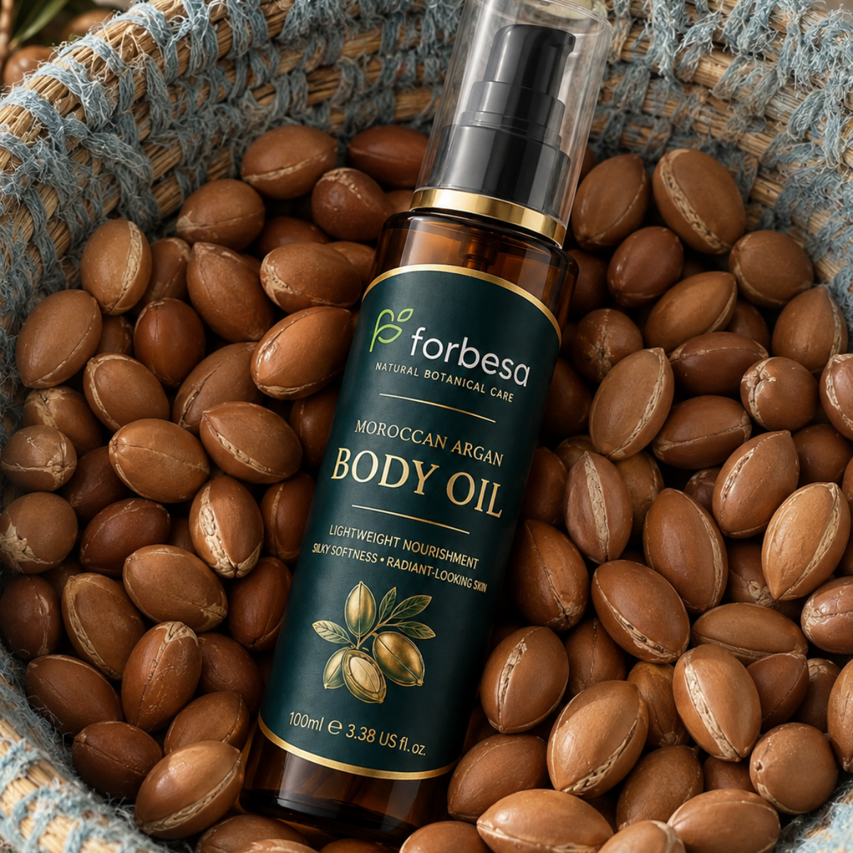 FORBESA Moroccan Argan Body Oil – Lightweight Nourishment, Silky Softness & Radiant-Looking Skin