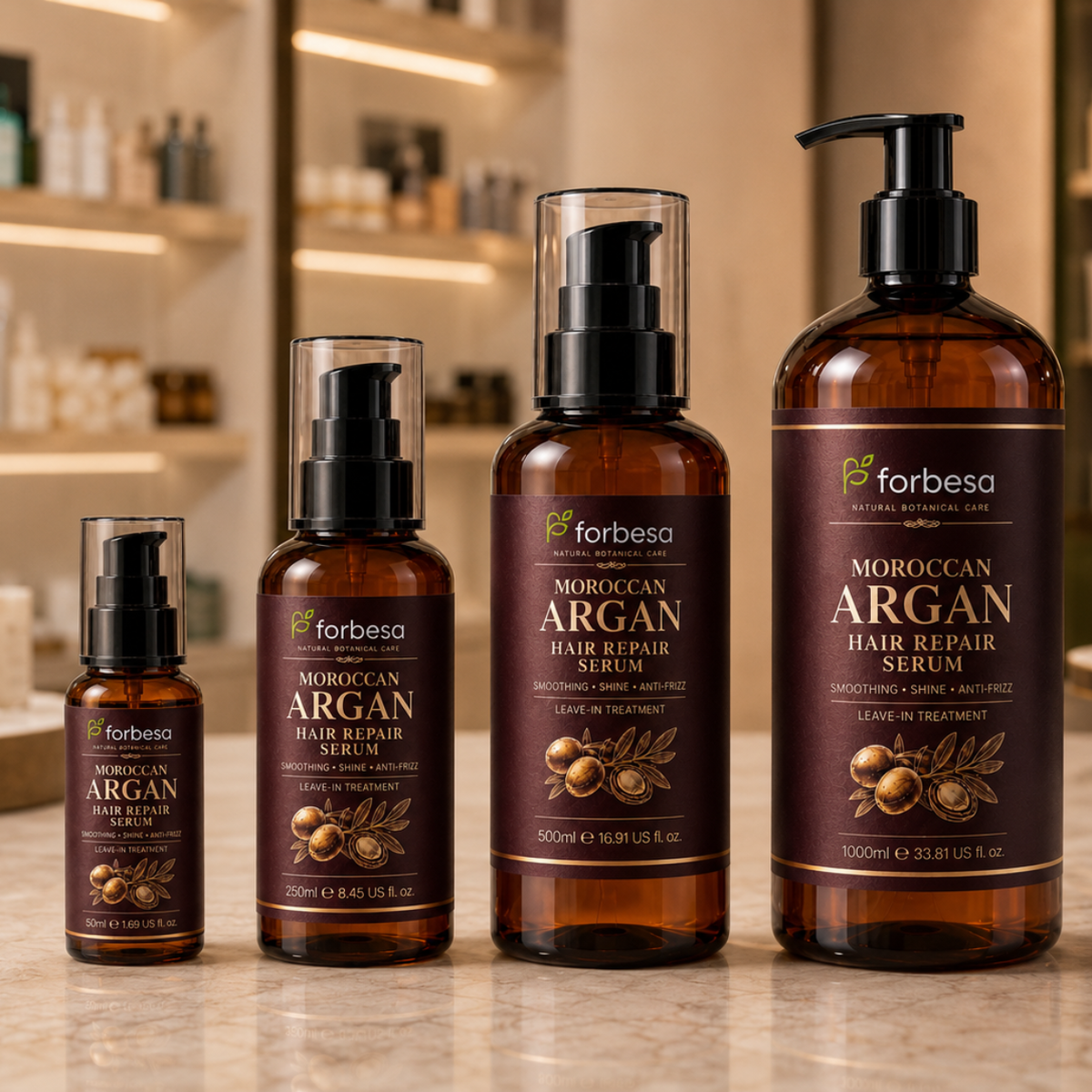FORBESA Moroccan Argan Hair Repair Serum – Smoothing, Shine & Anti-Frizz Treatment