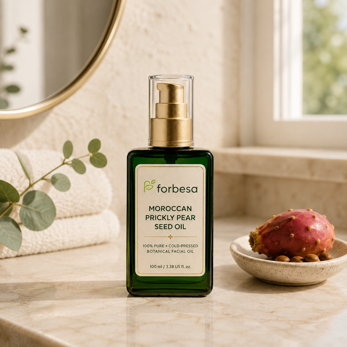 FORBESA Moroccan Prickly Pear Seed Oil – 100% Pure, Cold-Pressed Botanical Facial Oil