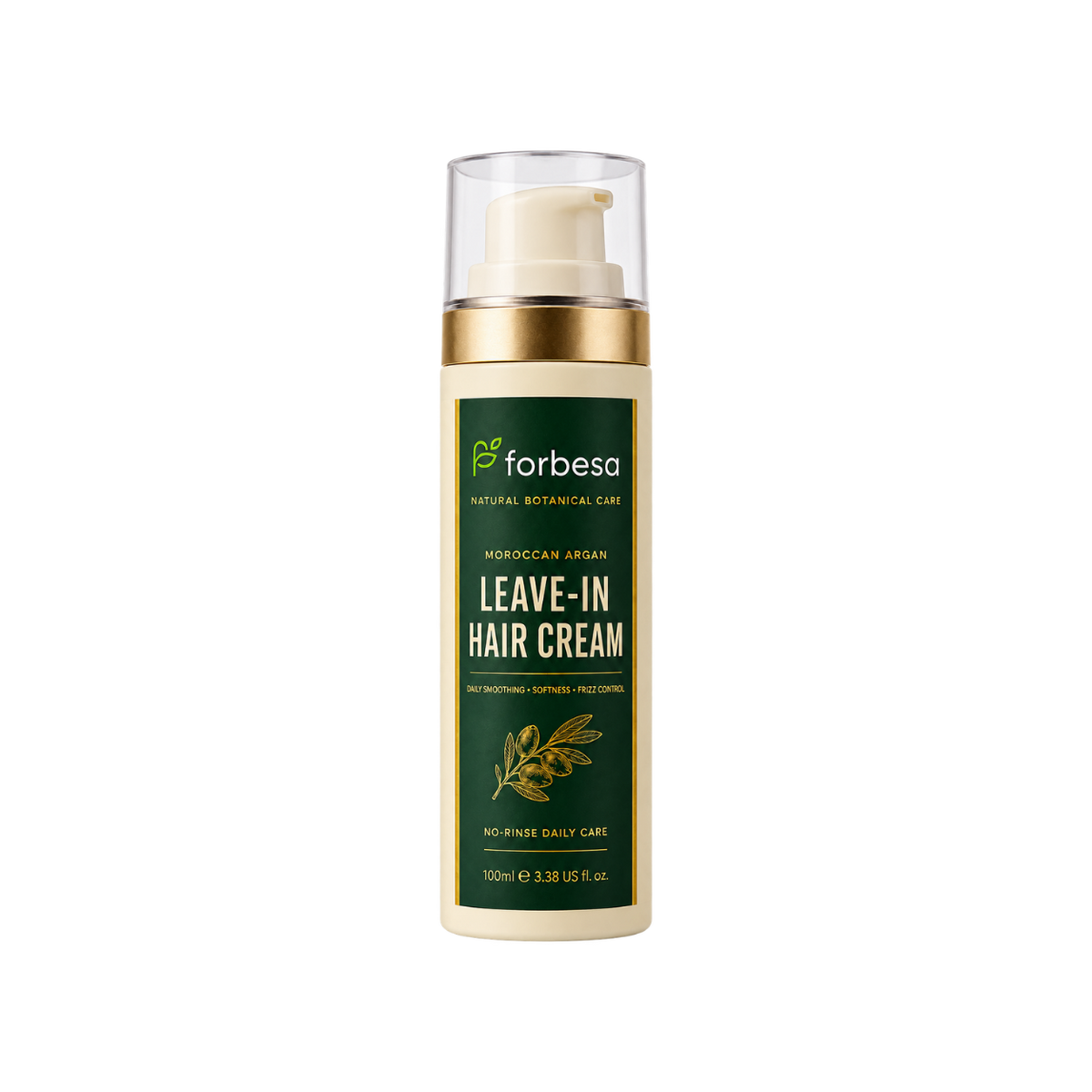 FORBESA Moroccan Argan Leave-In Hair Cream – Daily Smoothing, Softness & Frizz Control