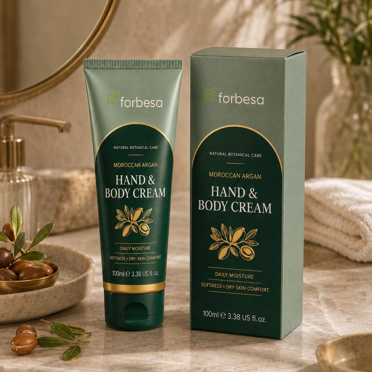 FORBESA Moroccan Argan Hand & Body Cream – Daily Moisture, Softness & Dry-Skin Comfort