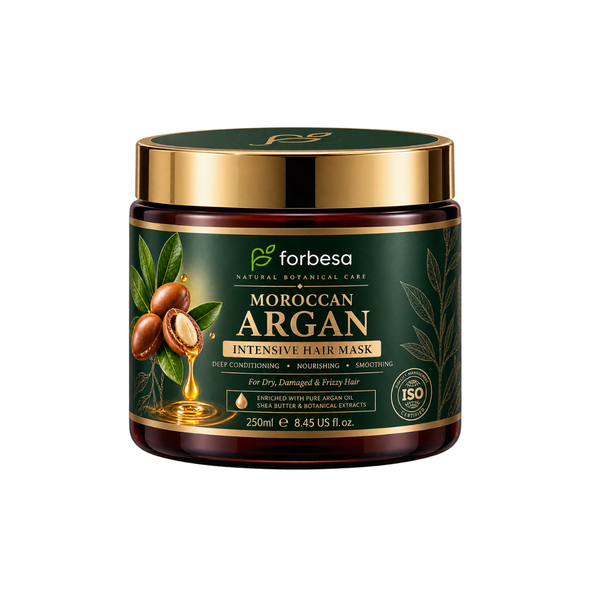 FORBESA Moroccan Argan Intensive Hair Mask – Deep Conditioning, Smoothing & Nourishing Treatment
