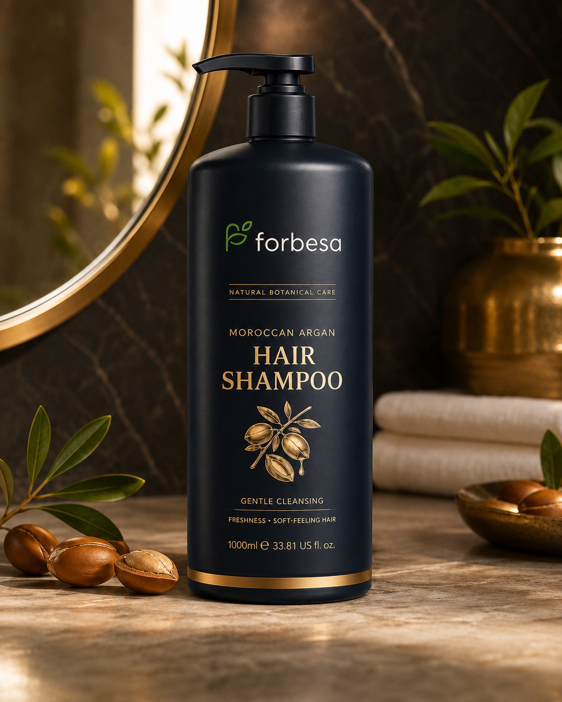 FORBESA Moroccan Argan Hair Shampoo – Gentle Cleansing, Freshness & Everyday Manageability
