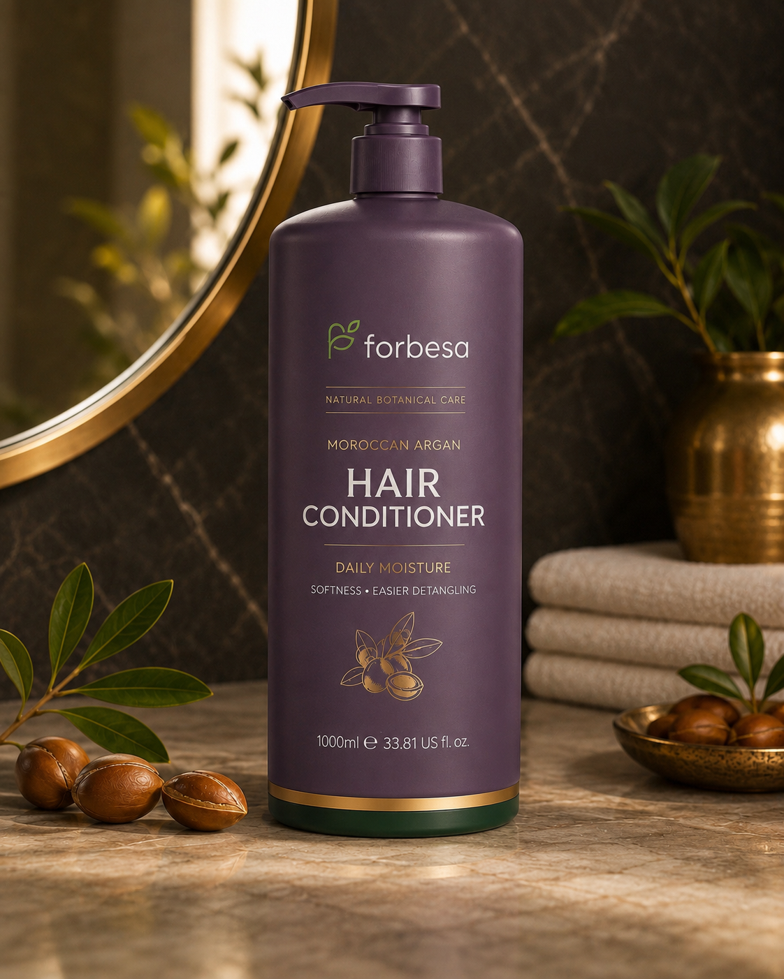 FORBESA Moroccan Argan Hair Conditioner – Moisture, Softness & Easier Detangling