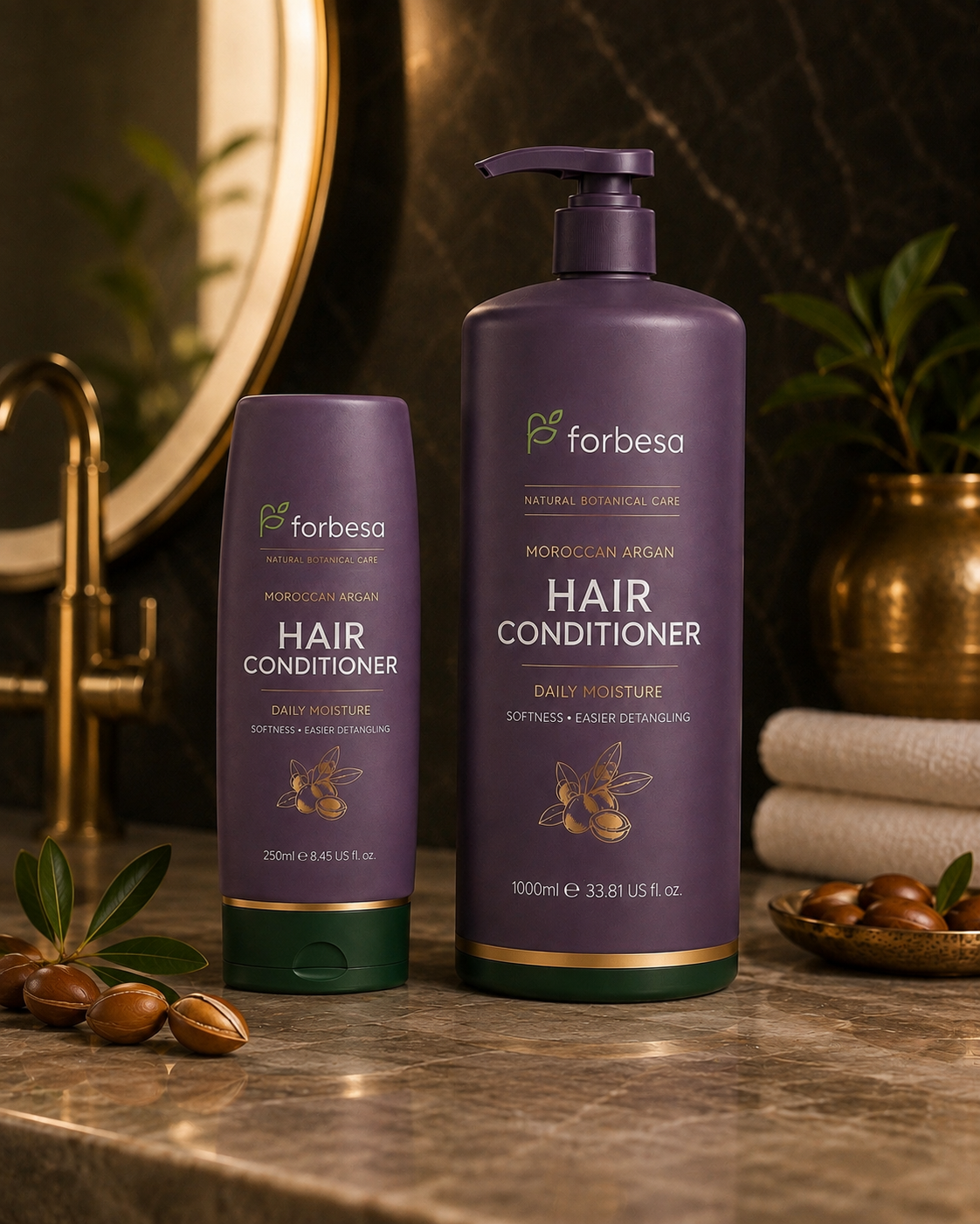 FORBESA Moroccan Argan Hair Conditioner – Moisture, Softness & Easier Detangling