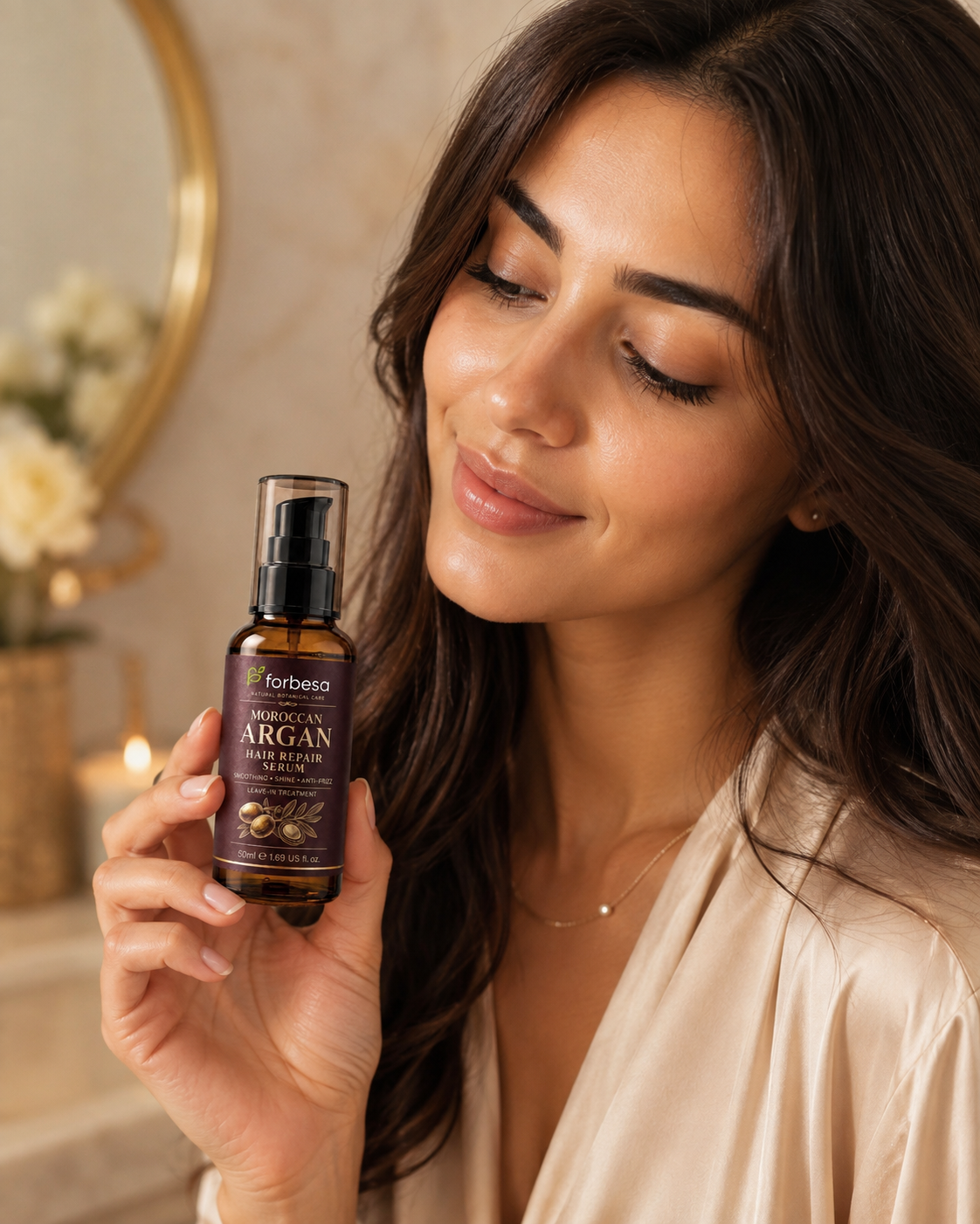 FORBESA Moroccan Argan Hair Repair Serum – Smoothing, Shine & Anti-Frizz Treatment